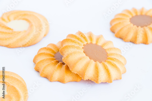 cookies on white background.