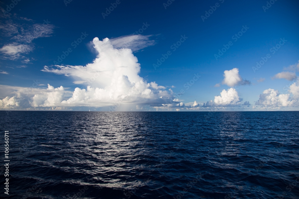 Wonderful clouds over the blue Indian Ocean