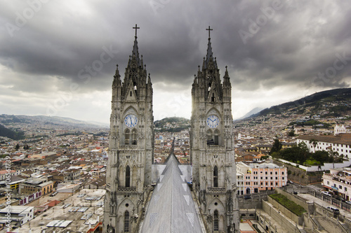 view from top of cathedral in Quito, Ecuador