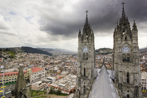 view from top of cathedral in Quito, Ecuador