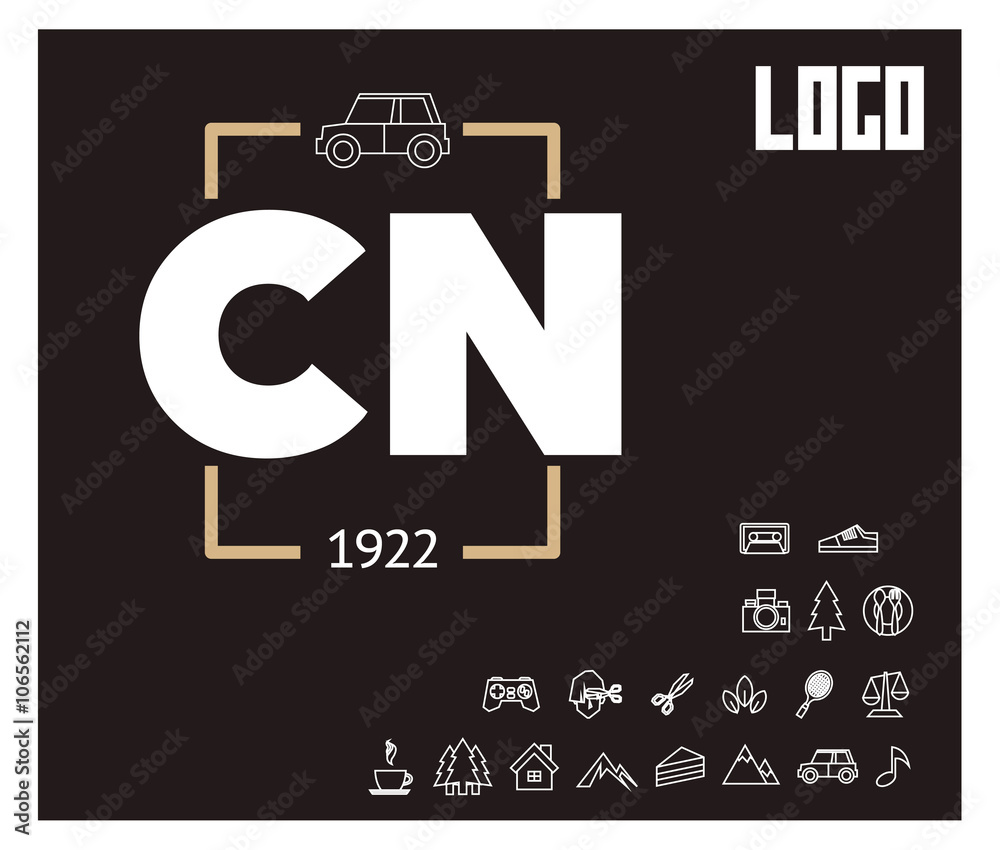 Naklejka premium CN Initial Logo for your startup venture