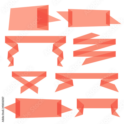 Free Download Collection of transparent origami styled website ribbons and banners
 - GFXLoad
