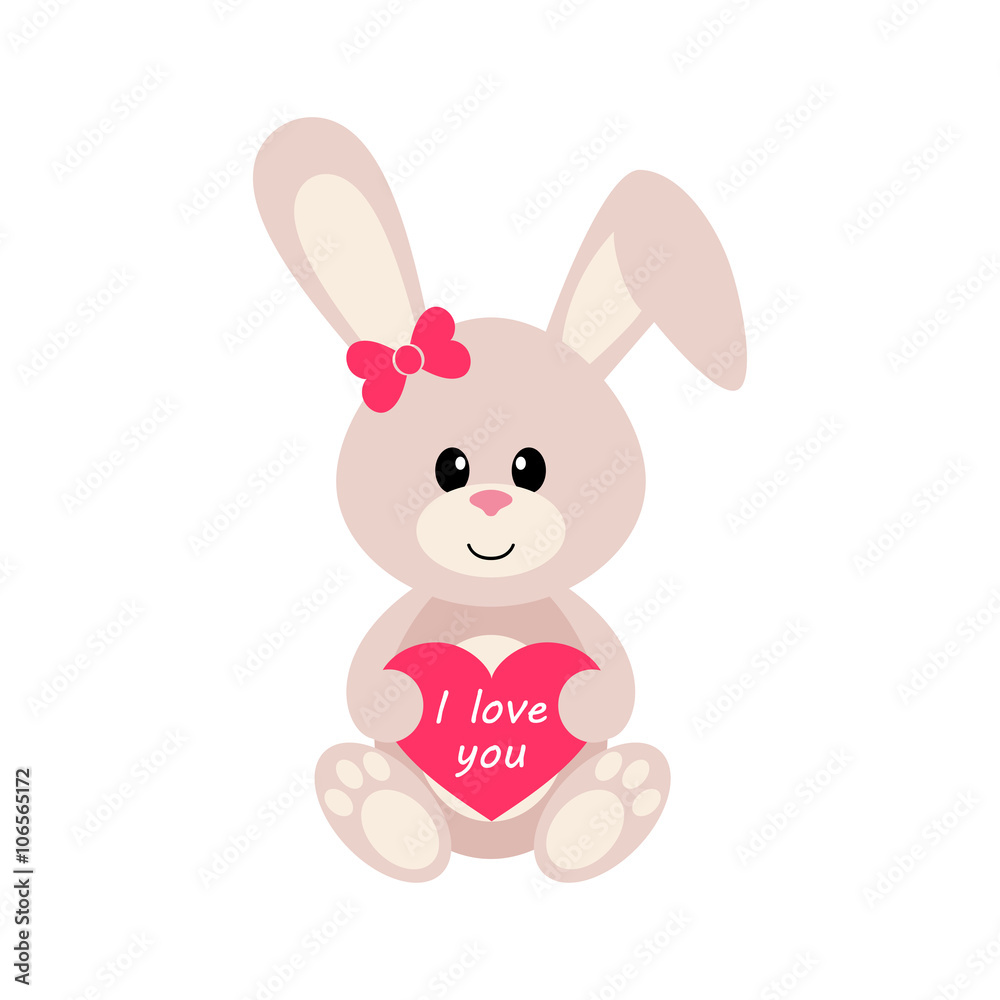 bunny with heart vector bunny with heart vector