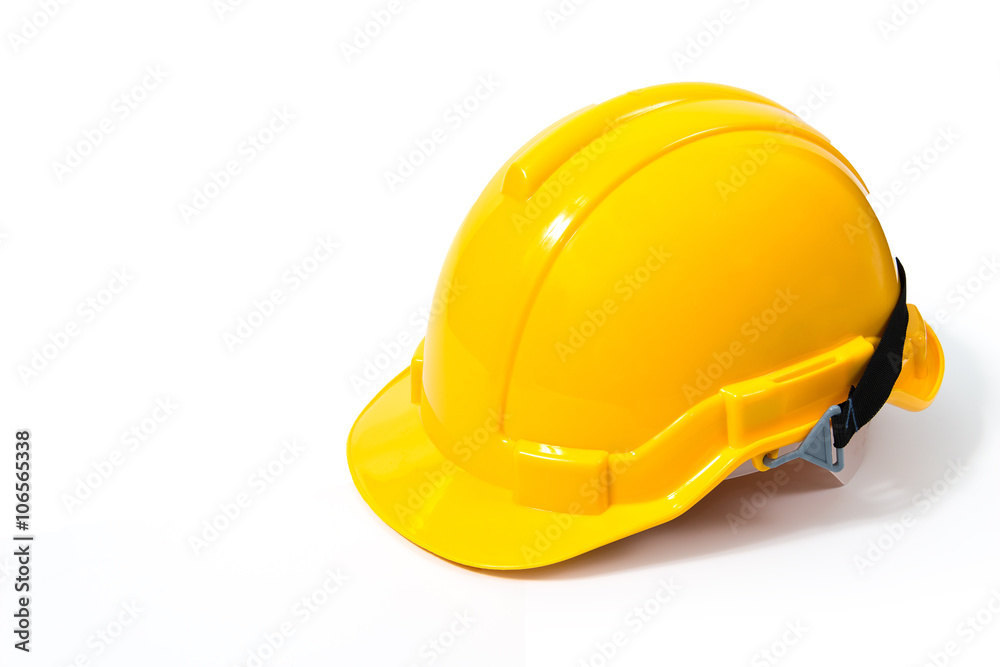 Yellow safety helmet on white background. hard hat isolated on white Yellow safety helmet on white background. hard hat isolated on white