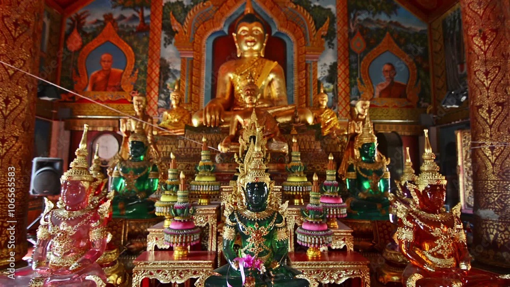 Glass buddhas in Wat Thung Yung temple in Chiang Mai. Zoom in. Glass buddhas in Wat Thung Yung temple in Chiang Mai. Zoom in.
