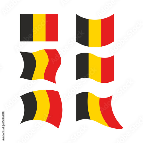 Flag of Belgium. Set national flag of Belgian state. Developing