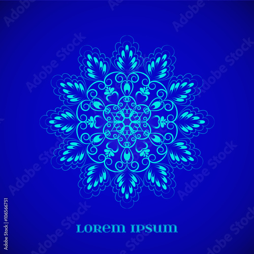 Vector Magic Blue Glow Mandala