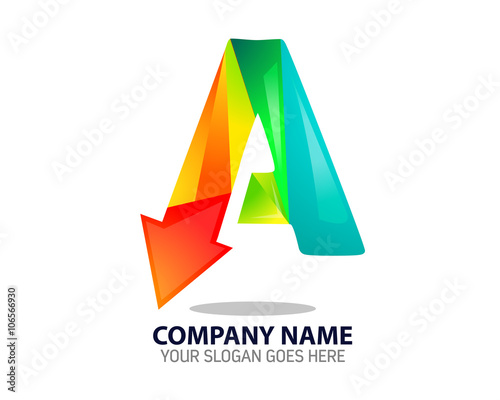 Digital Letter Logo Icon Graphic