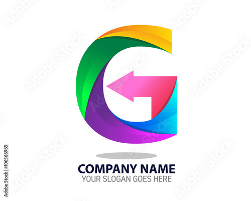 Digital Letter Logo Icon Graphic
