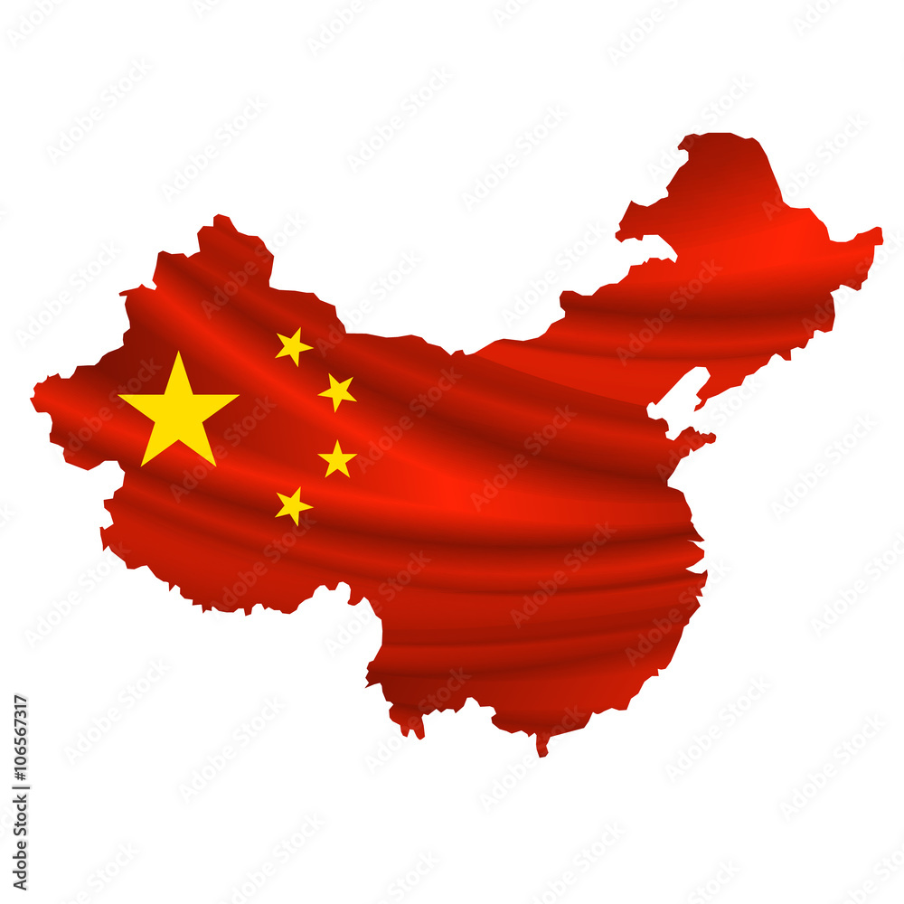 中国 国旗 地図 アイコン Stock ベクター Adobe Stock