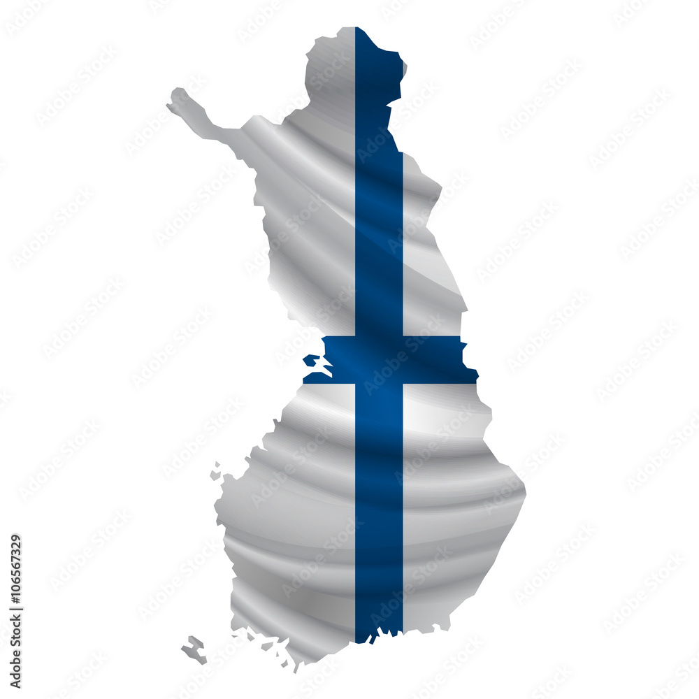 フィンランド 国旗 地図 アイコン Stock Vector Adobe Stock