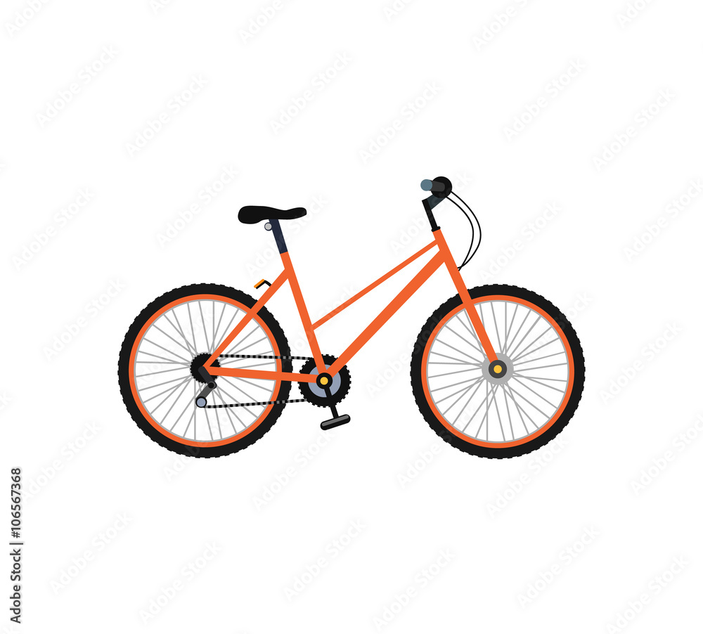 Bicycle Design Flat Isolated
