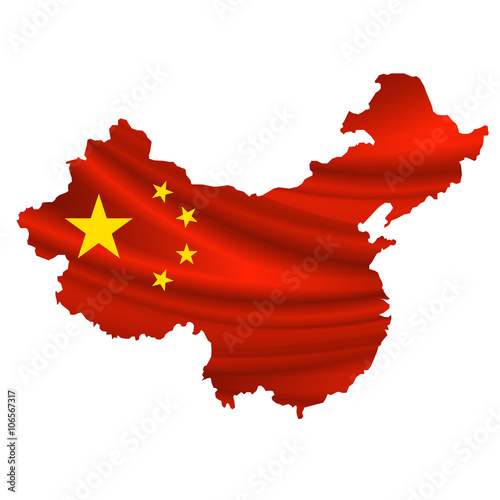 中国　 国旗　地図　アイコン