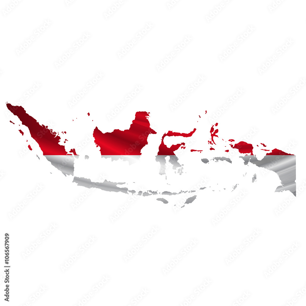 インドネシア 国旗 地図 アイコン Stock Vector Adobe Stock