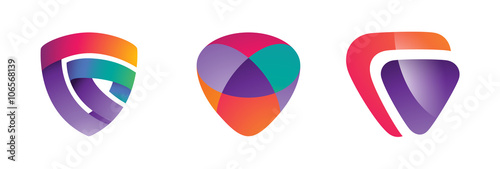 Colorful Abstract Shield Logo Design