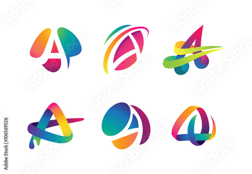 Letter A Logo Color Set