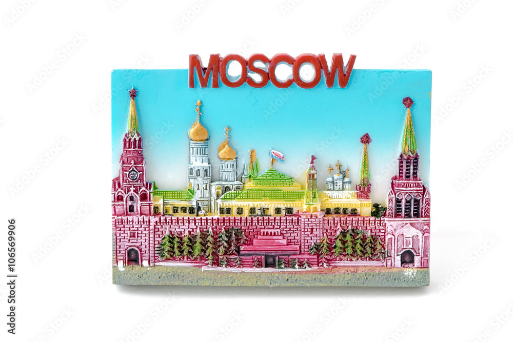 Souvenir magnet from Russia - painted view of Kremlin Stock Photo | Adobe  Stock