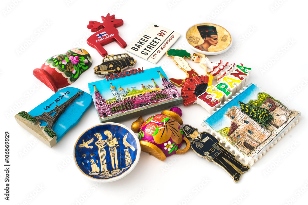 Souvenir magnet from various countries