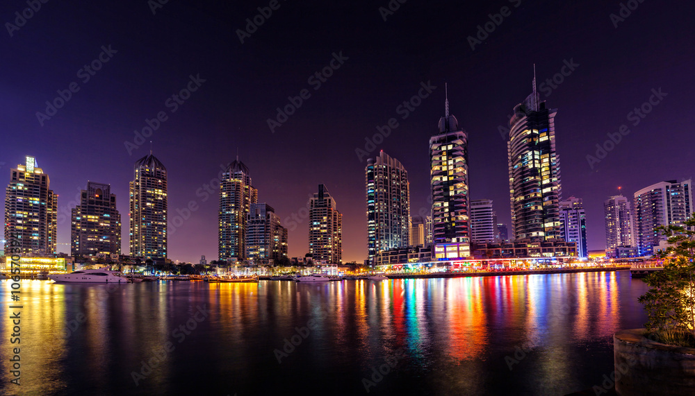 Modern buildings in Dubai Marina, Dubai, UAE