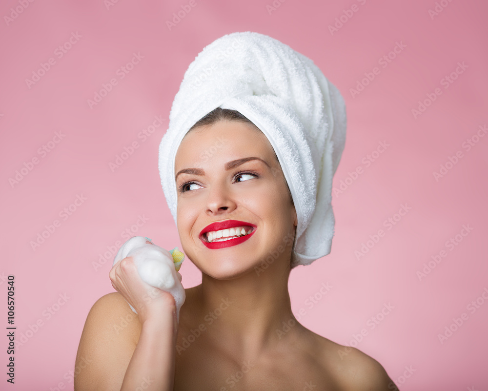 Beautiful woman having a bath Beautiful woman having a bath