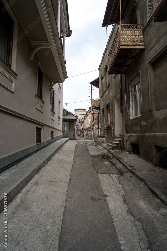 Narrow street in center of Tbilisi, Georgia