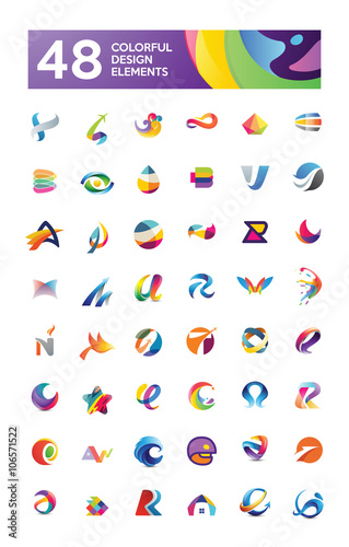 48 Colorful Design Elements