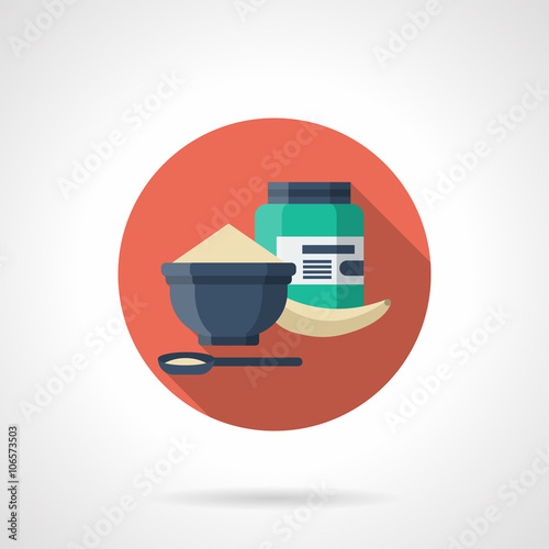 Protein breakfast detailed flat color vector icon