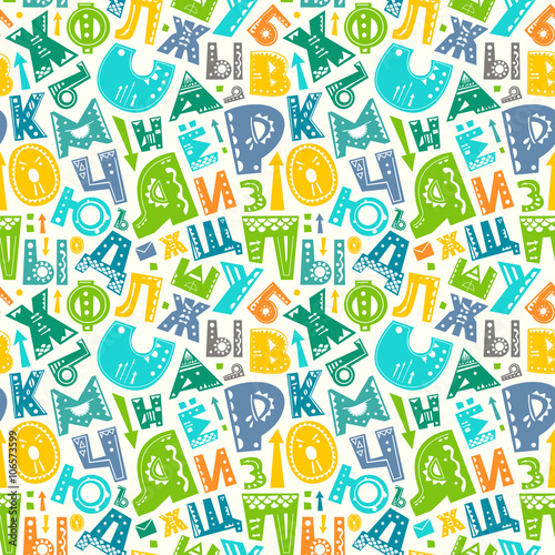Obraz na płótnie Retro alphabet pattern w salonie