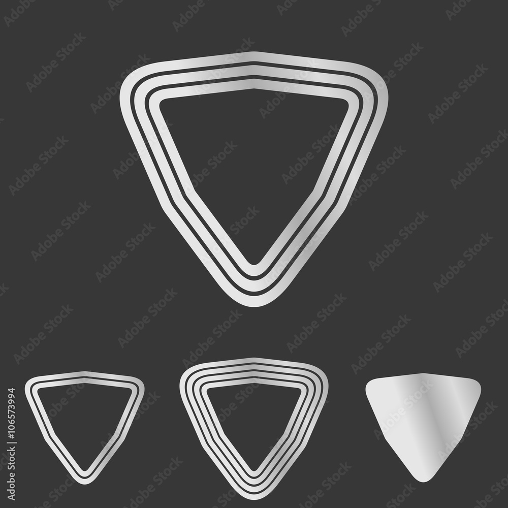 Silver line triangle logo design set Silver line triangle logo design set