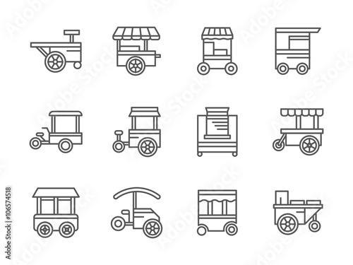 Wheel shops black line vector icons