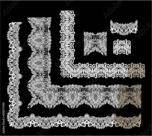 Frame Elements Set - different lace edges and borders - Seamless
