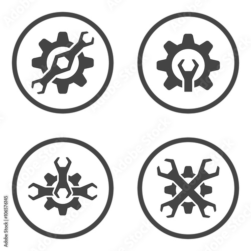 Set of abstract vector icons - gears