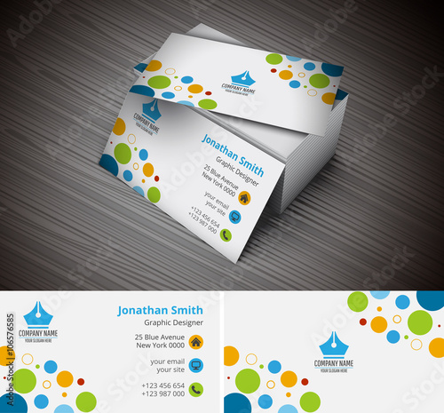 Business card. File contains text editable AI, EPS10,JPEG and free font link used in design.