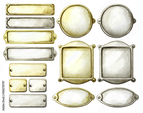 Watercolor metal plates