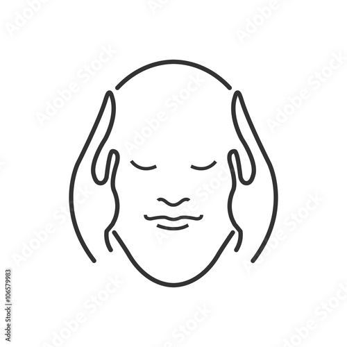 Line Icon Style, head massage icon
