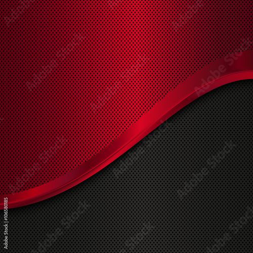 Red and black metal background. Vector illustration