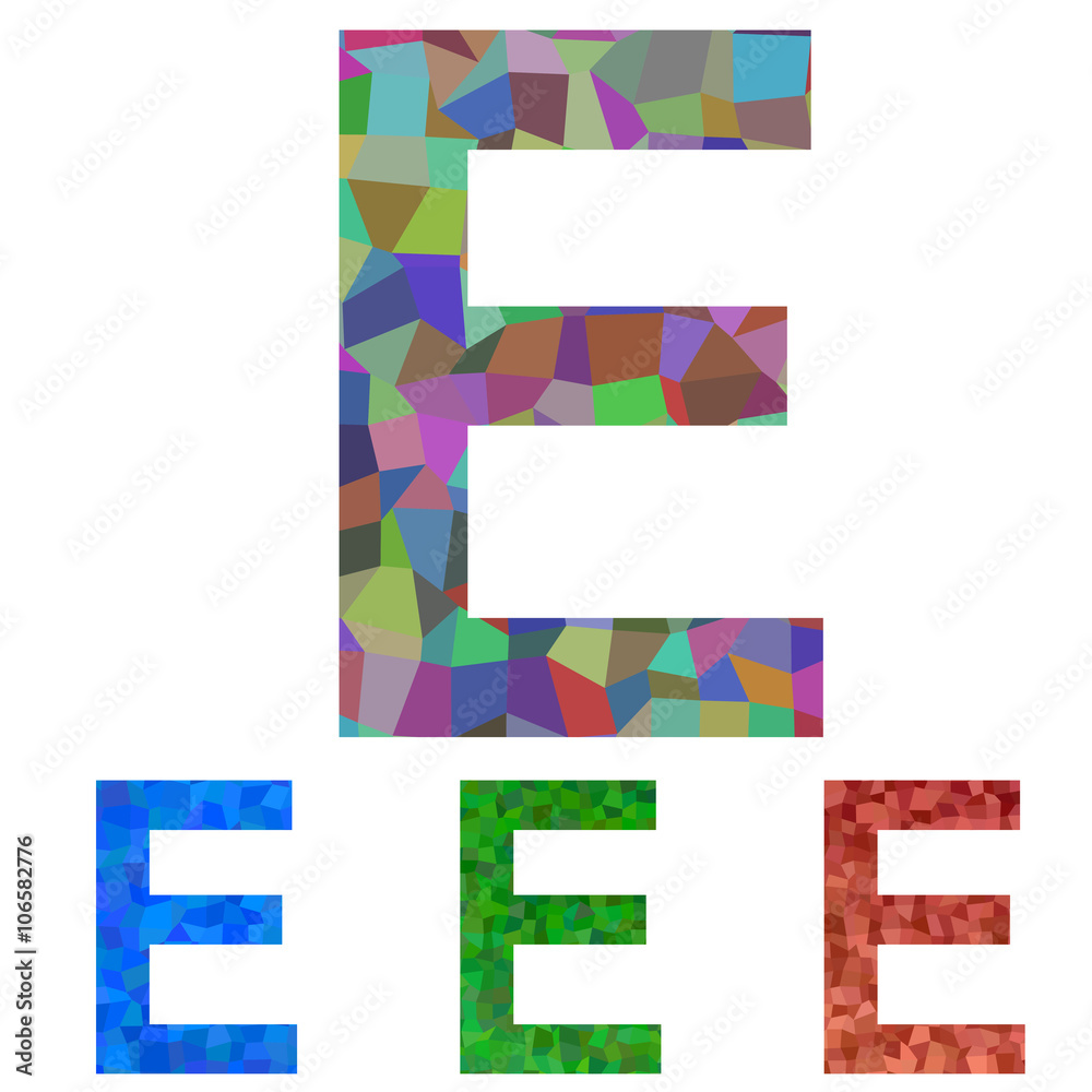 Mosaic font design - letter E