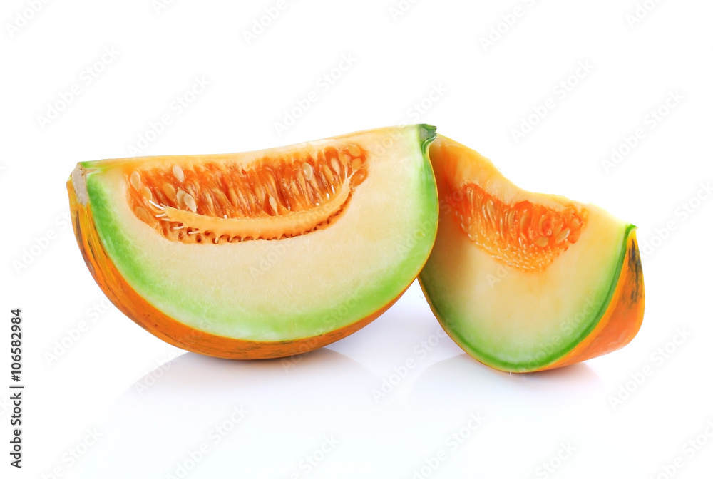cantaloupe melon isolated on white background cantaloupe melon isolated on white background