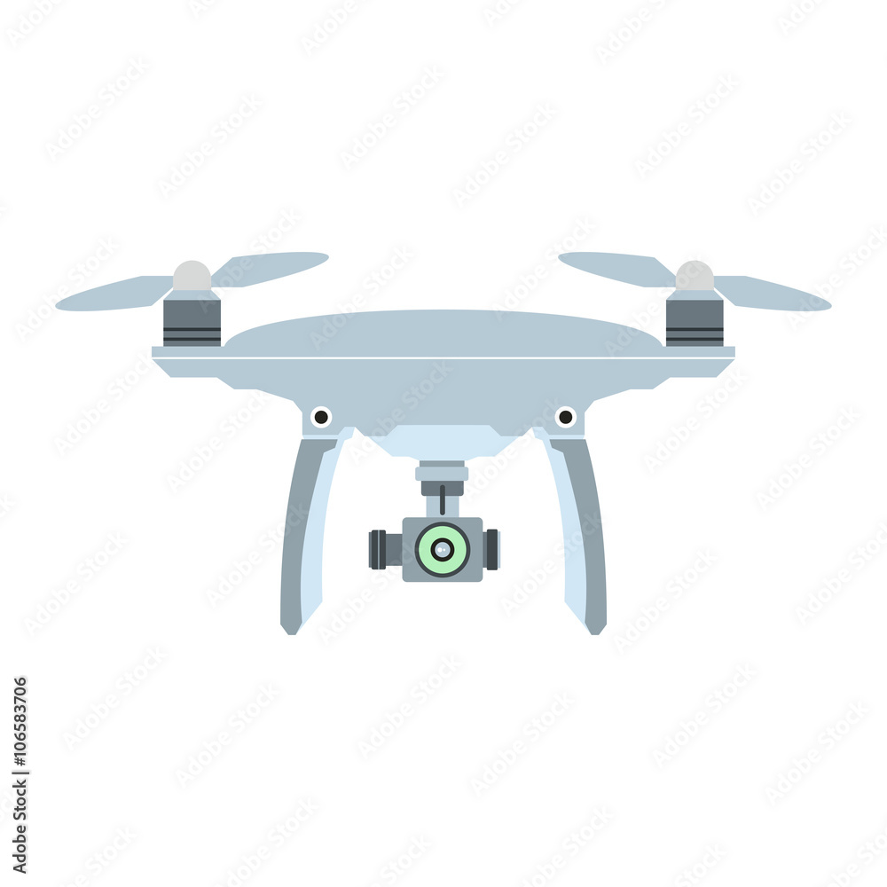 Drone vector icon in flat style Drone vector icon in flat style