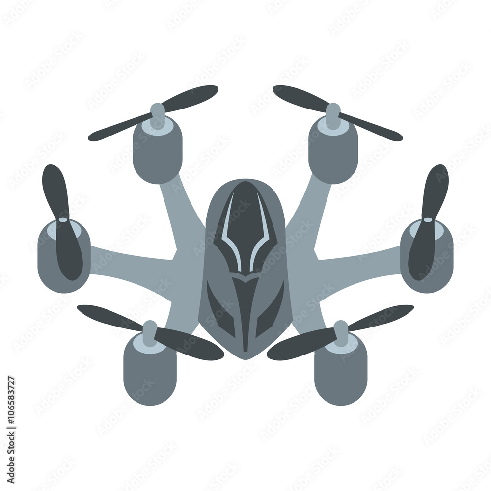 Drone vector icon in flat style Drone vector icon in flat style