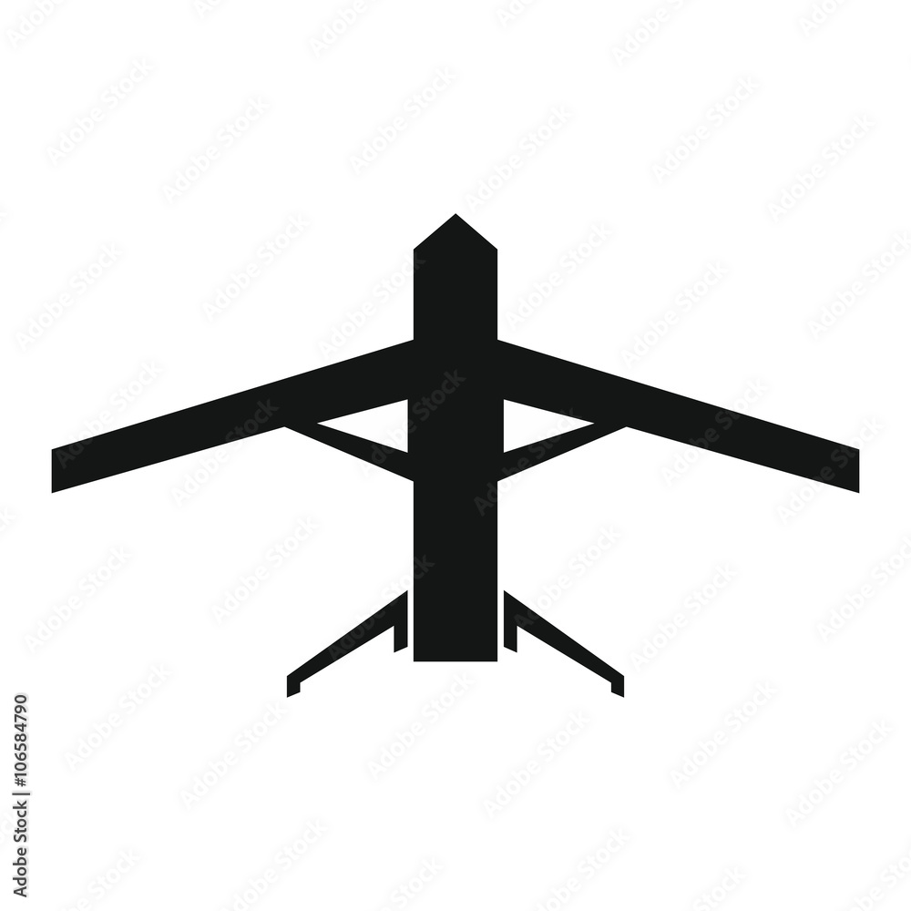Drone vector icon in black style Drone vector icon in black style