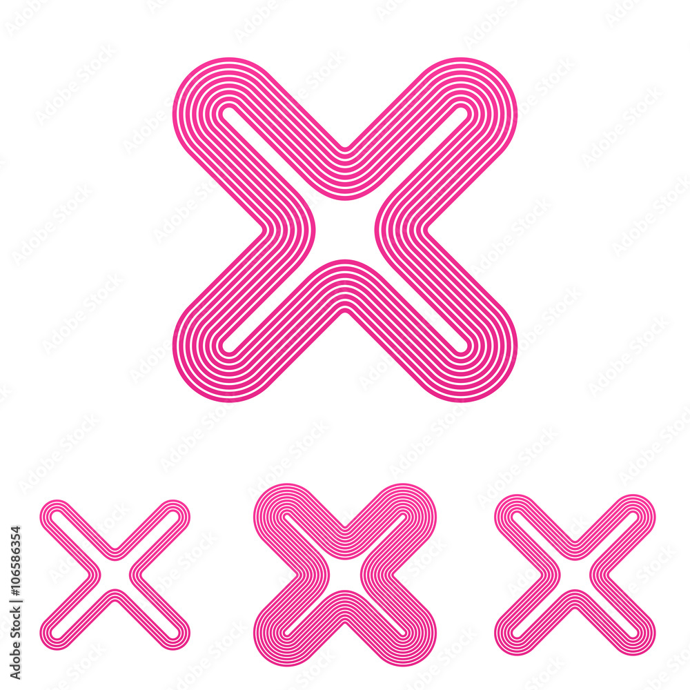 Pink line remove logo design set Pink line remove logo design set