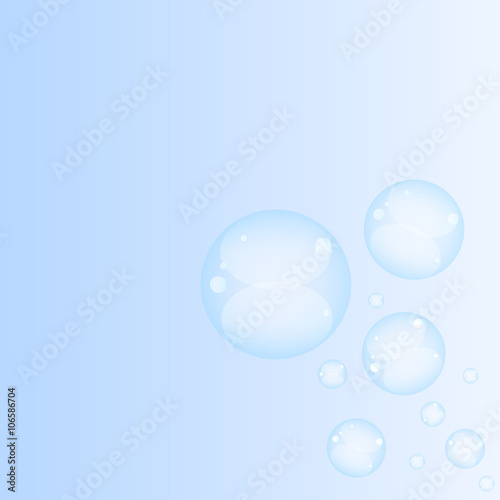 Bubbles of soap on a colorful background. Vector illustration