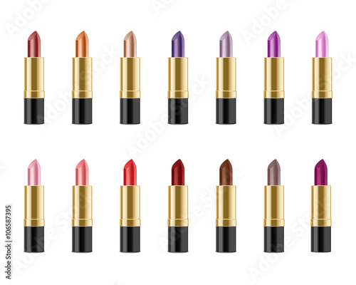 Set of realistic lipstick 