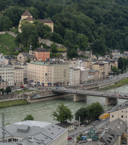 SALZBURG, AUSTRIA, JUNE 27: A view of the Capuchin mountain with monastery Capuchin in Salzburg, 2015