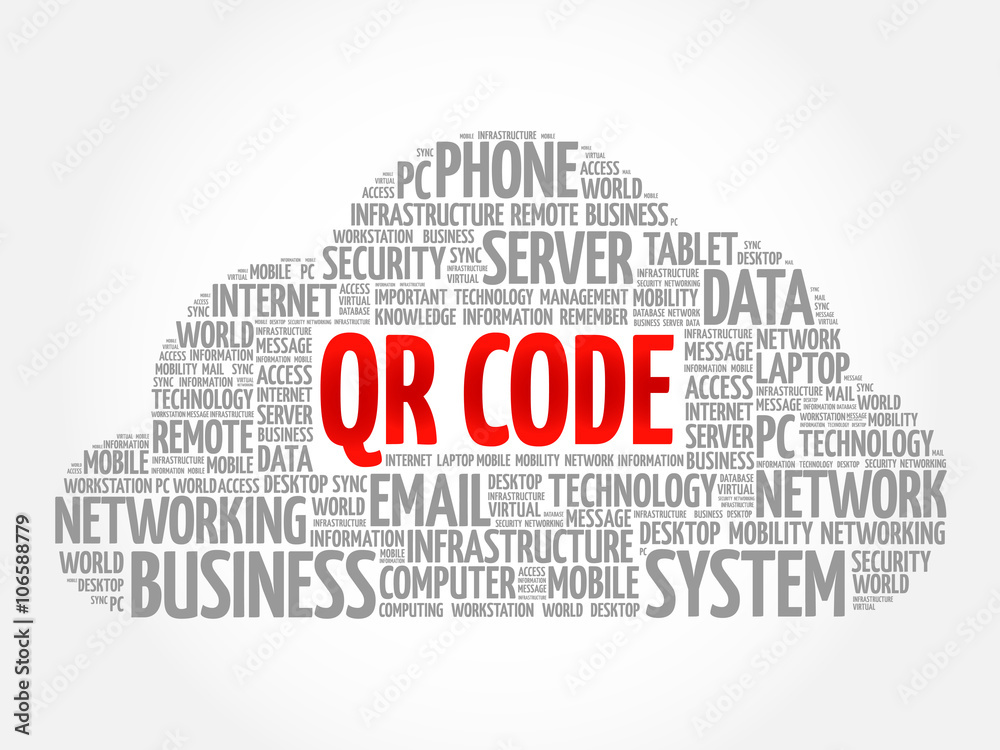 Obraz premium QR code word cloud concept