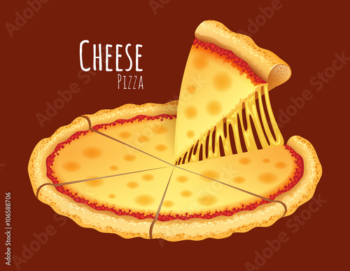 A vector illustration of a cooked Cheese Pizza