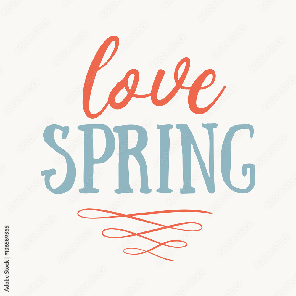 It's spring time lettering greeting card. Special spring sale typography poster. Vector illustration