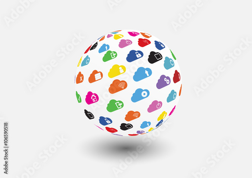 Cloud computing world color full