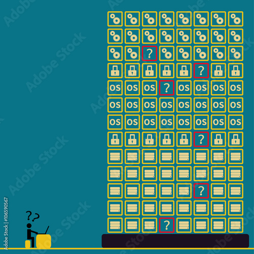 Big data with user concept ideas with vintage color